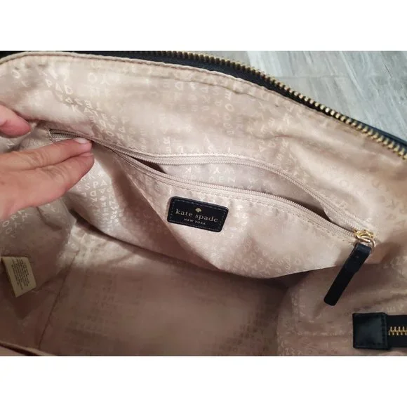 Kate Spade Black Crossbody/ Medium Satchel In Black. VGUC - Picture 8 of 12